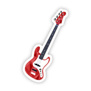 Base Guitar Sticker - Red